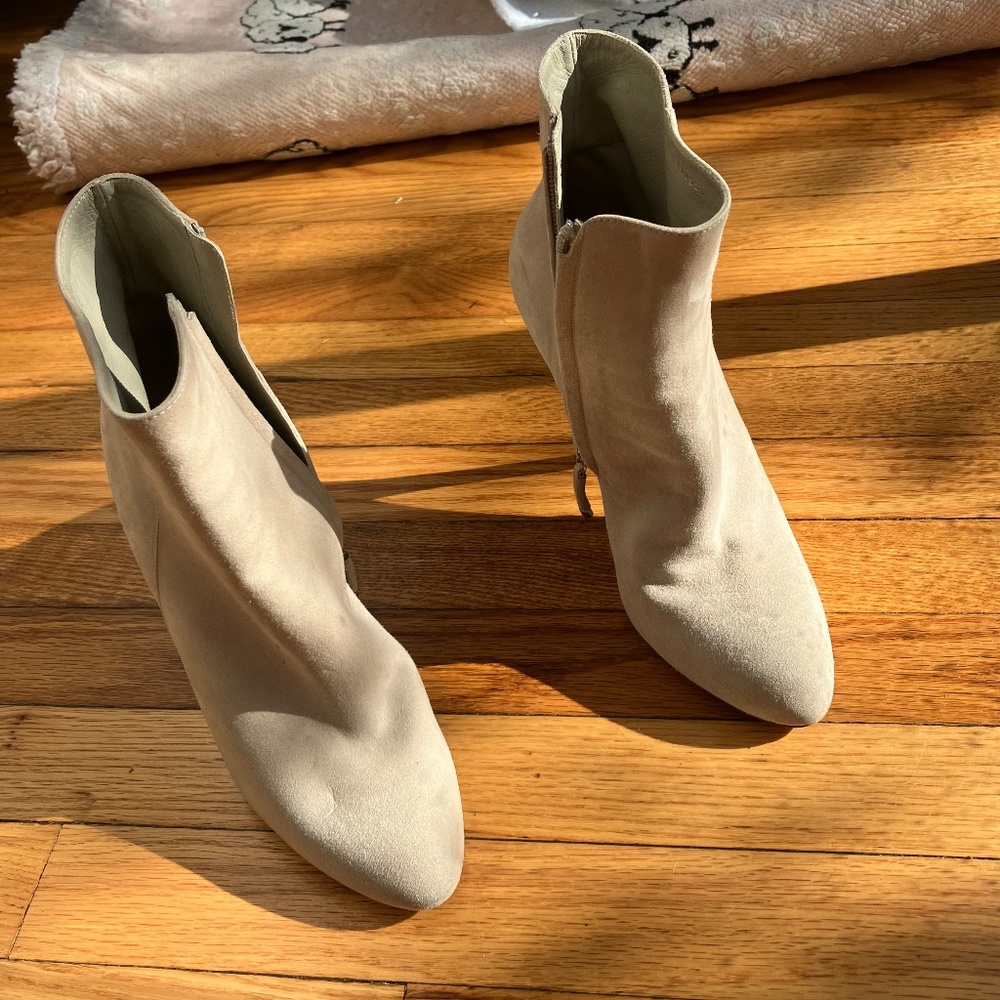 Ralph Lauren suede dress booties.